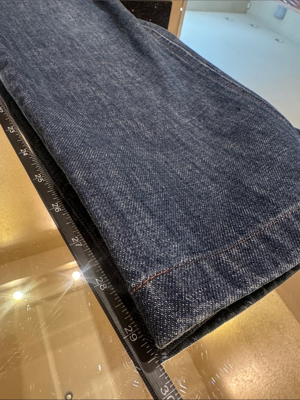 Prada Vintage Bootcut Crop Jeans Dark Wash Denim Made in Italy Size 40 Y2K - Picture 5 of 14